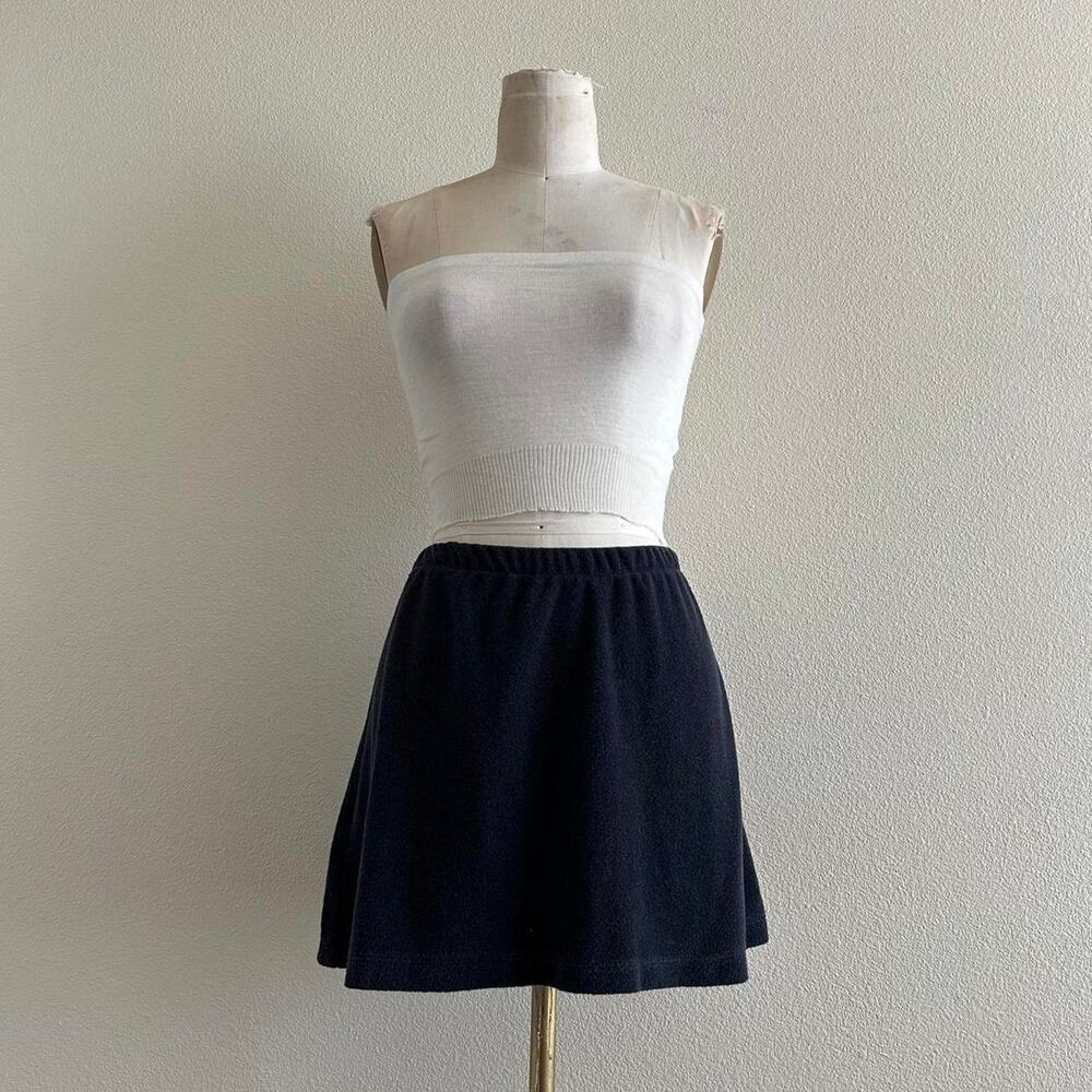 handmade black terry cloth mini skirt
